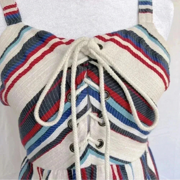 Lost + Wander patriotic midi dress with tie-up front. - Picture 4 of 12